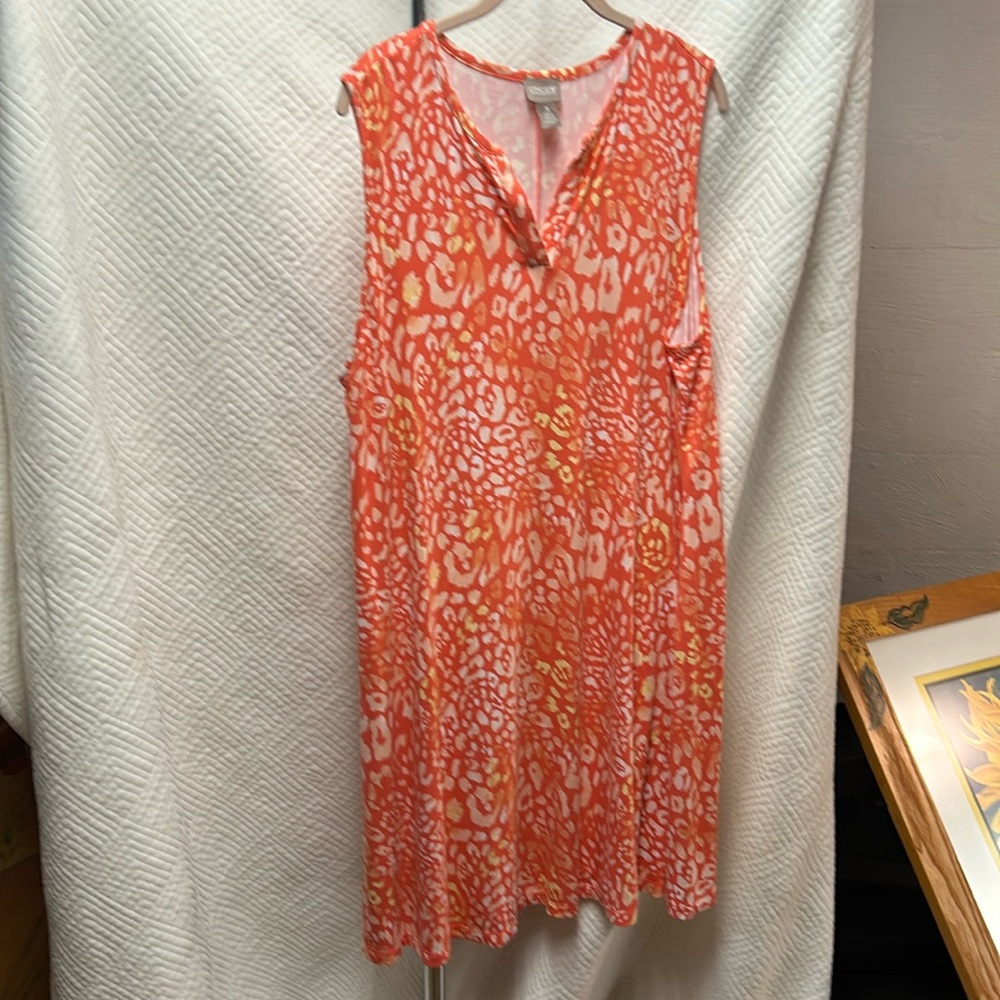 Chico size 3 peach yellow summer sleeveless summer fun dress